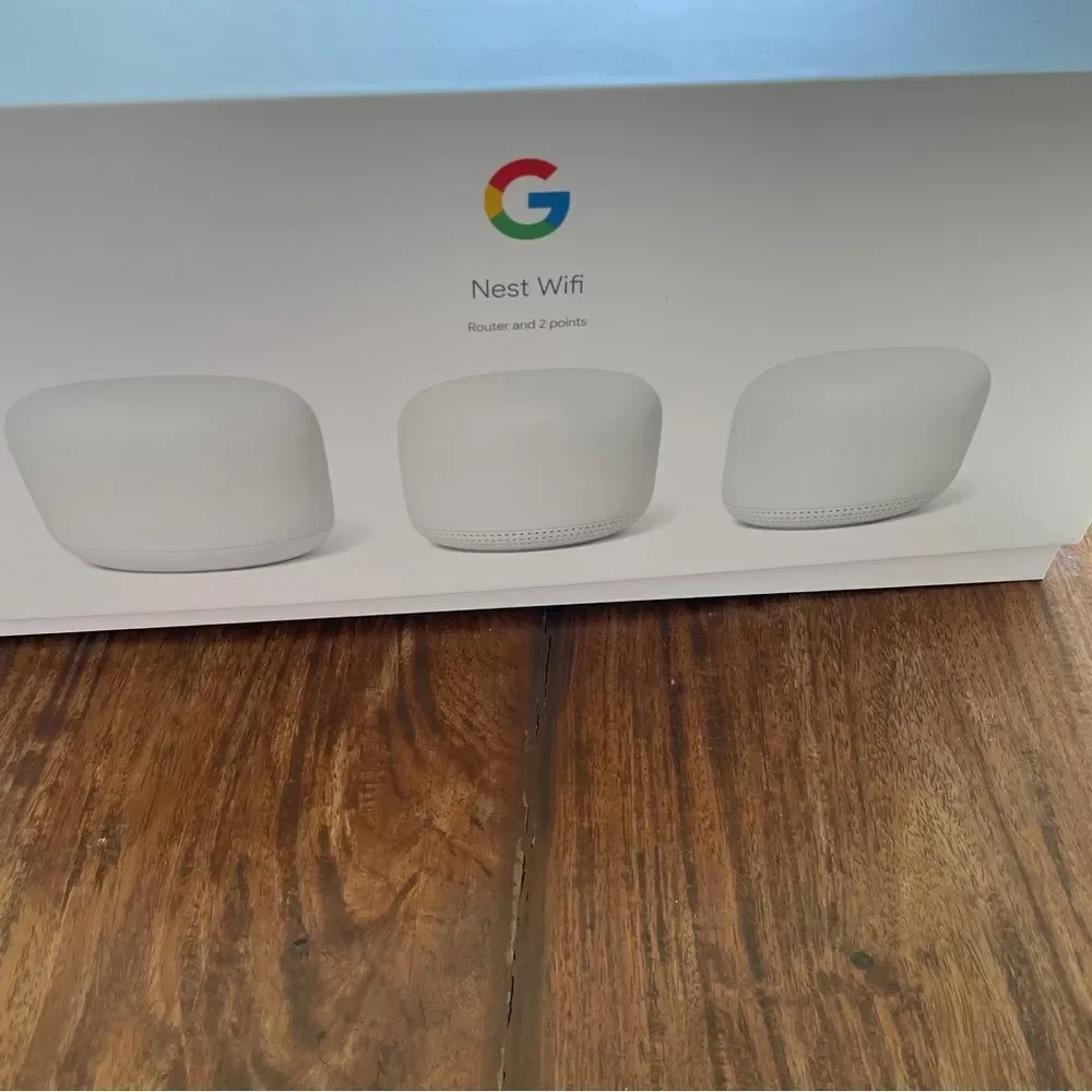 Google White Network Router with Network Cable